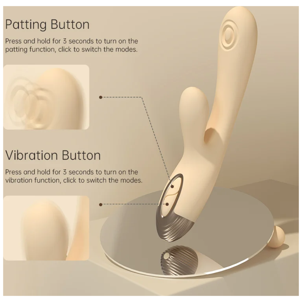 dry well dildo vibrator 2 in 1 fe rabbit g spot vibrators dildos with 5 patting & 5 vibration modes