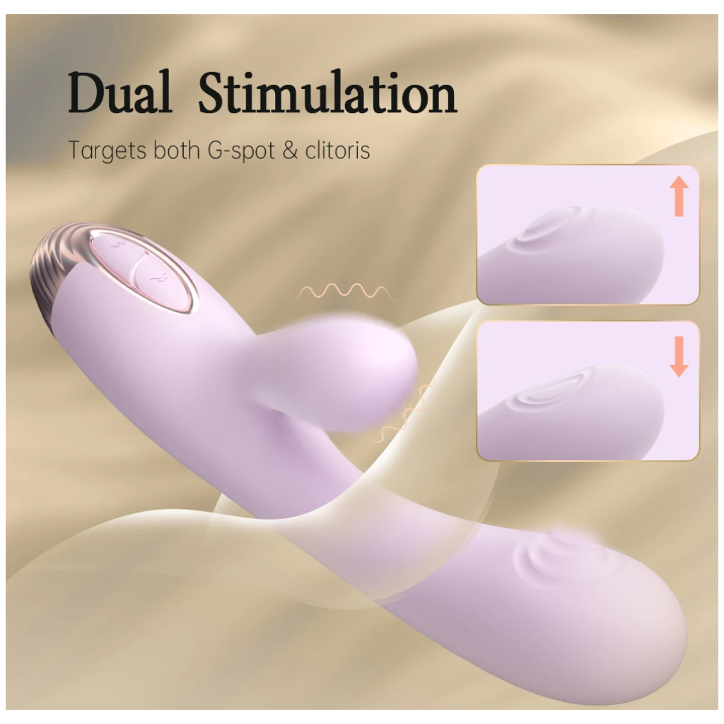 dry well dildo vibrator 2 in 1 fe rabbit g spot vibrators dildos with 5 patting & 5 vibration modes