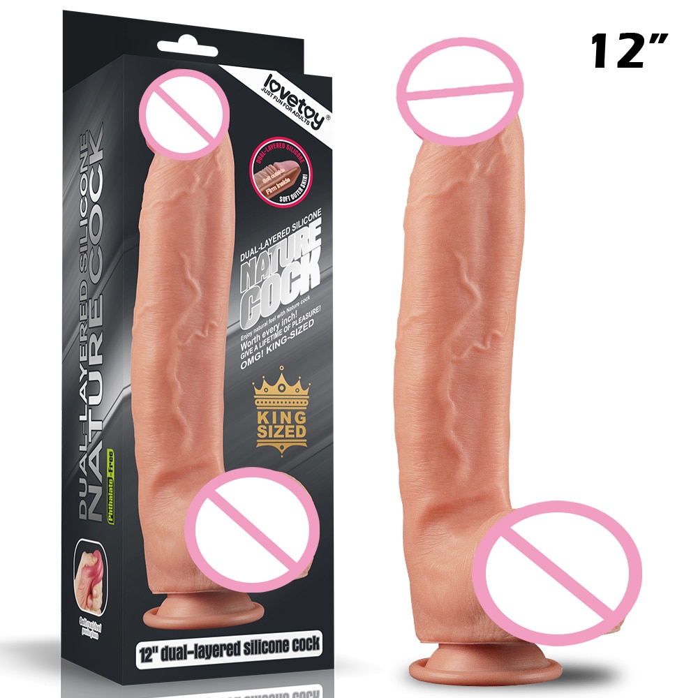 Lovetoy-Dual-Layer-Silicone-Dildos-10-12-Hug-Realistic-Penis-Female-Masturbation-Lifelike-Dildo-with-Suction