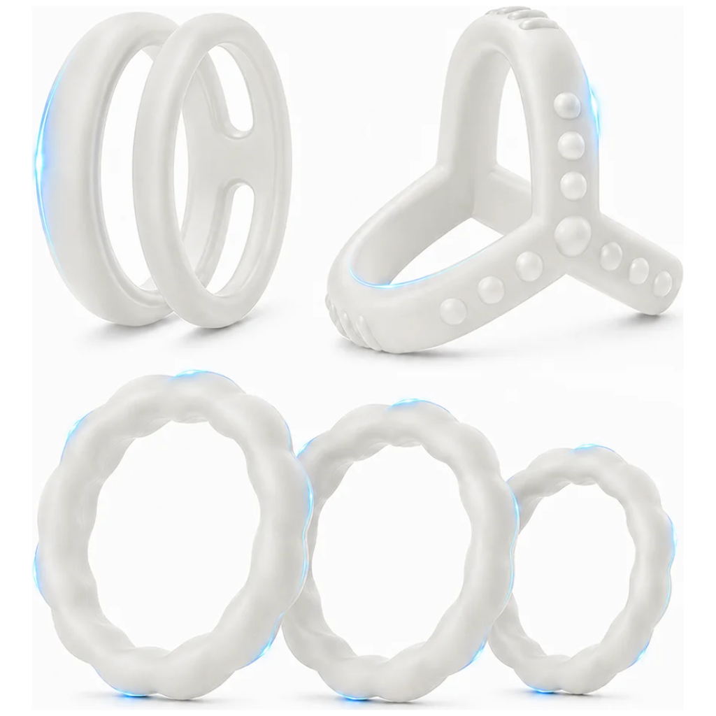 waterproof silicone cock ring set reusable elastic penis ring adult cock rings couples multiple styles & sizes