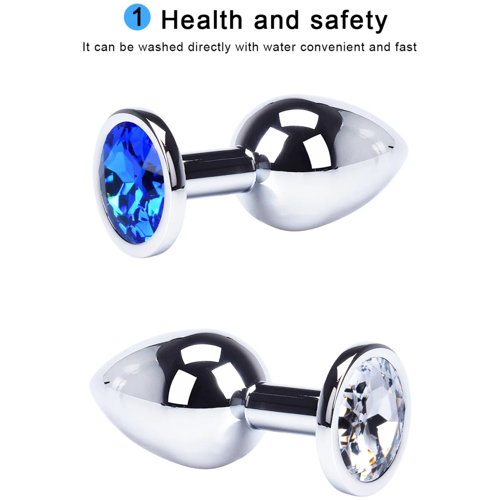 anus plug anal bead adults metal butt plug stainless steel anal plug with jewelry colorful crystal adult game