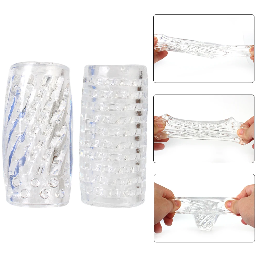9cm transparent masturbator artificial pussy vaginal 18 glans sucking penis pump spikes exerciser erotic