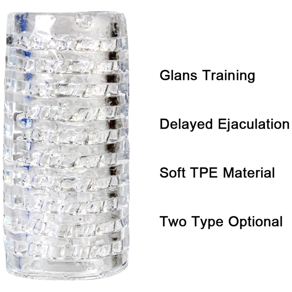 9cm transparent masturbator artificial pussy vaginal 18 glans sucking penis pump spikes exerciser erotic