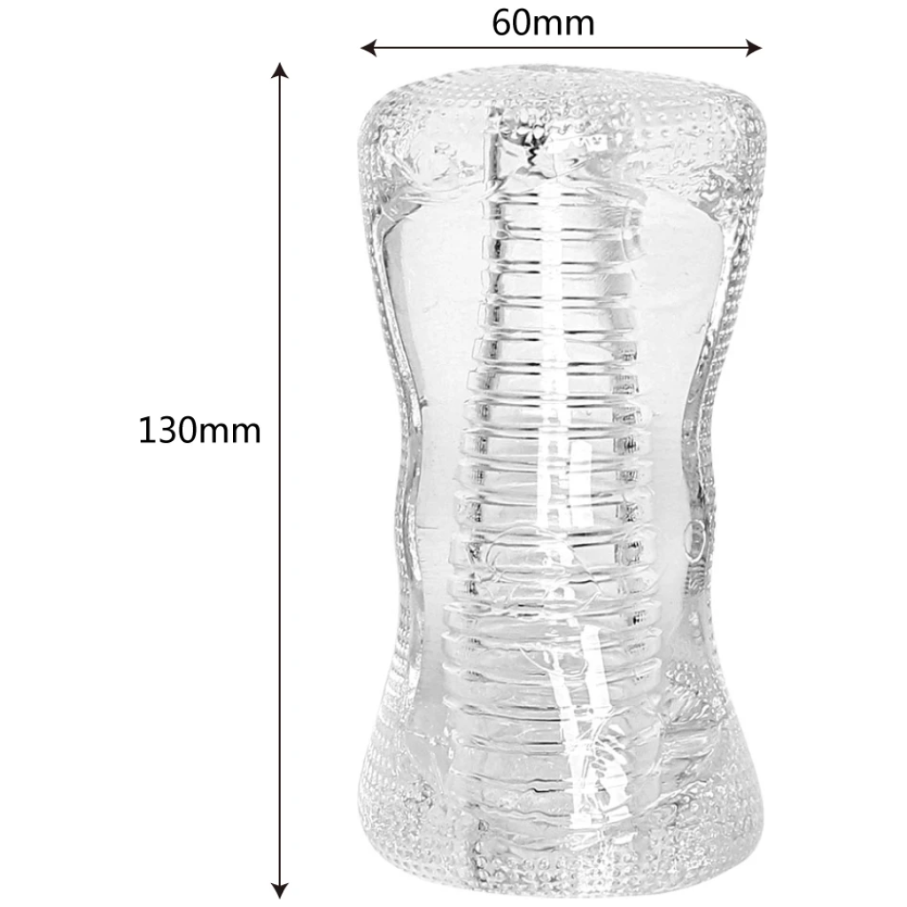 13cm masturbator transparent jelly artificial vaginal real pussy penis exerciser cock enlarger suck erotic