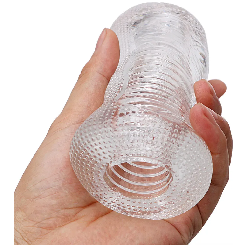13cm masturbator transparent jelly artificial vaginal real pussy penis exerciser cock enlarger suck erotic