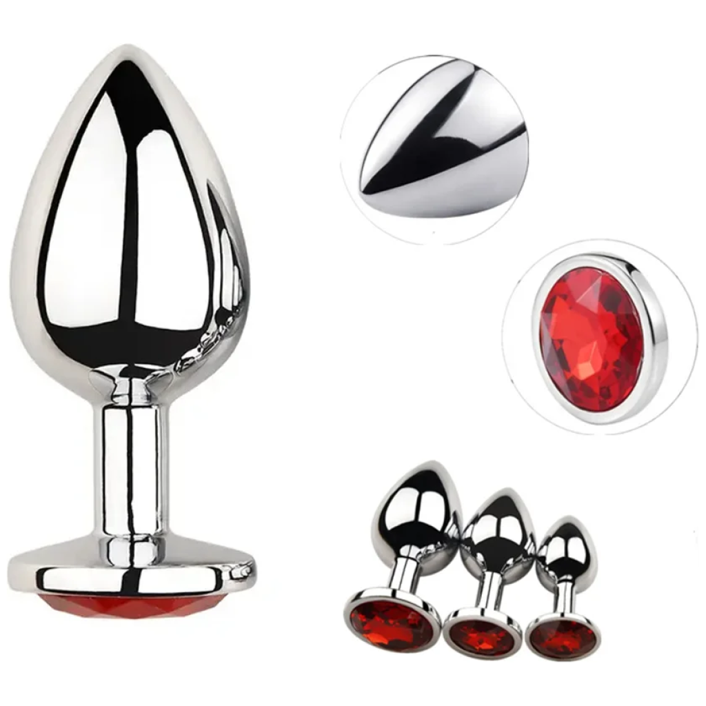 anus plug anal bead adults metal butt plug stainless steel anal plug with jewelry colorful crystal adult game