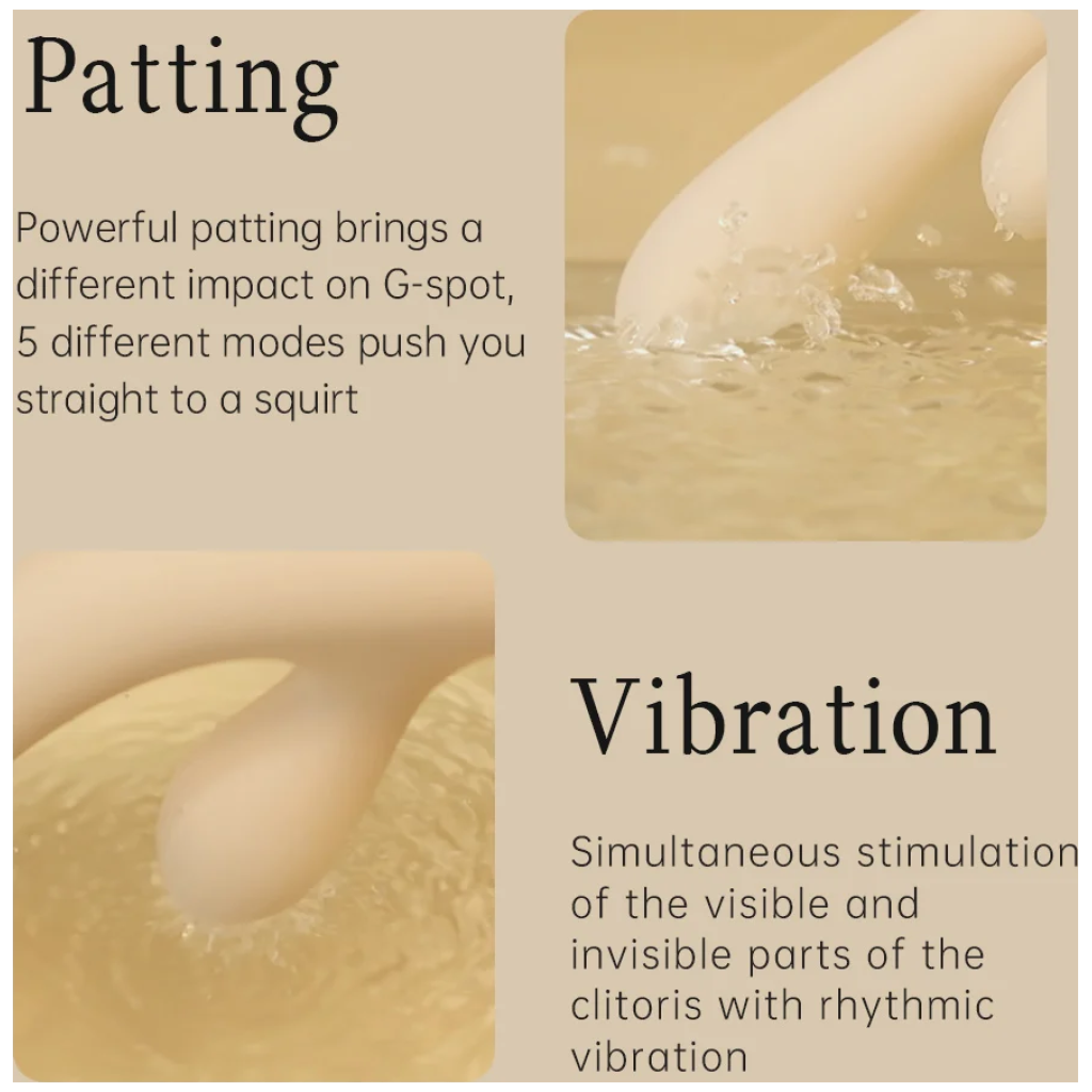 dry well dildo vibrator 2 in 1 fe rabbit g spot vibrators dildos with 5 patting & 5 vibration modes