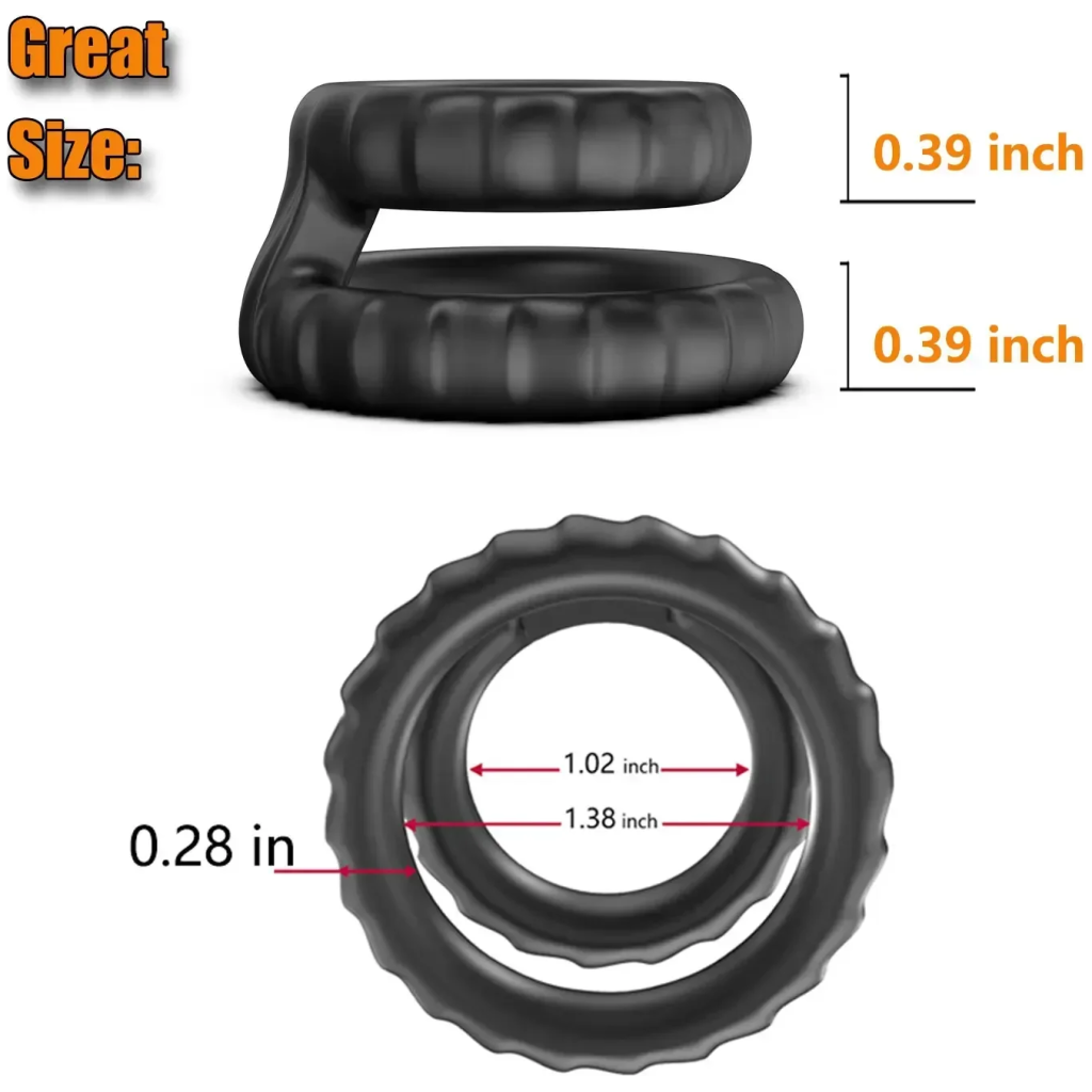 reusable silicone penis ring (newest design) delayed ejaculation & penis enlargement, men’s dick enlarger sex toy