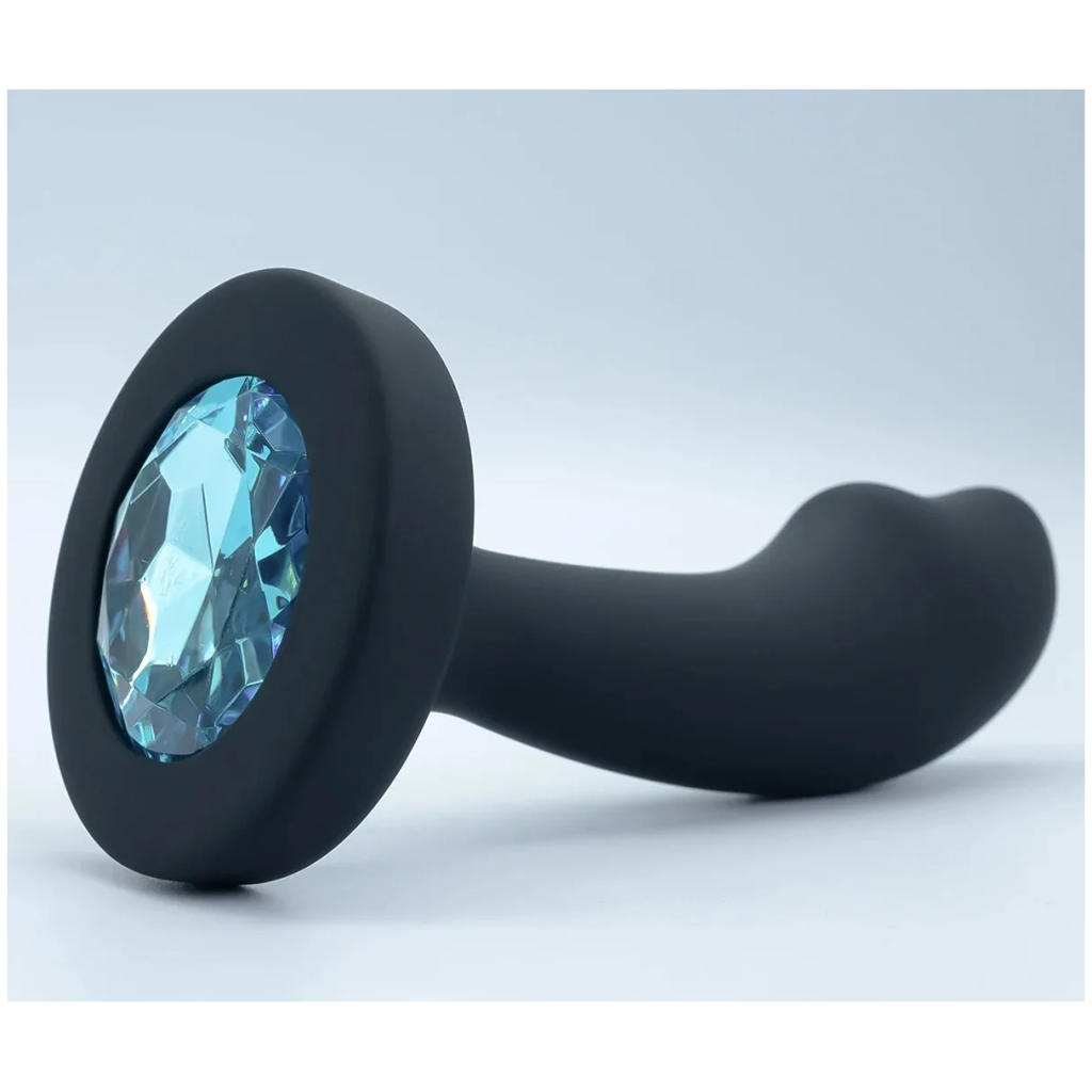 silicone anal plug (gem base) anal masturbation stimulator & massage dilator, g spot massage adult sex toy