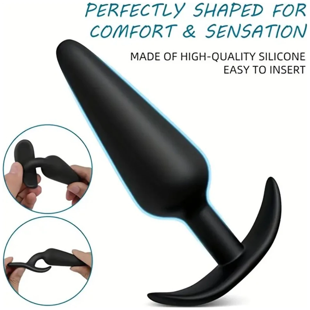 3 different size anal plug soft silicone anal butt plug stimulator adult / prostate massager anal trainer