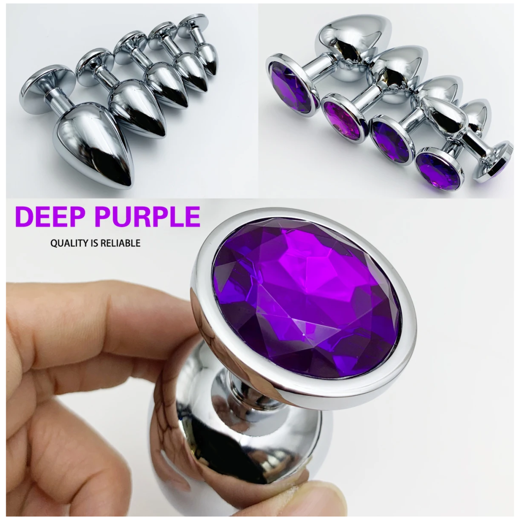 metal anal plug jewelry base beginner to expert 5 size butt plug, tail fe/ dildos couples adults game