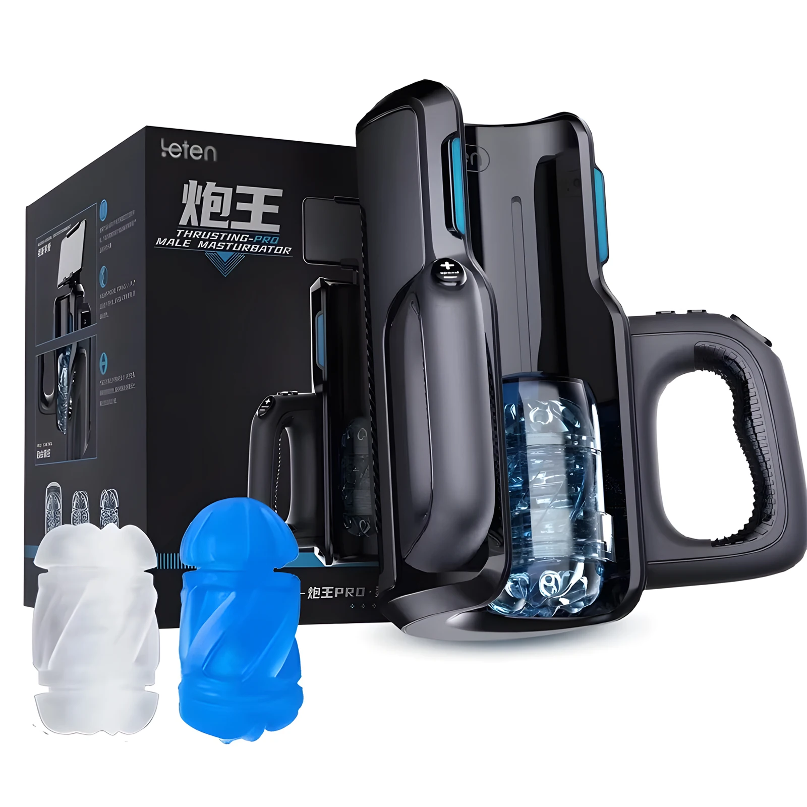 leten dual handles sex machine powerful electric thrusting masturbator 2 soft sleeve voice penis trainer sex toy