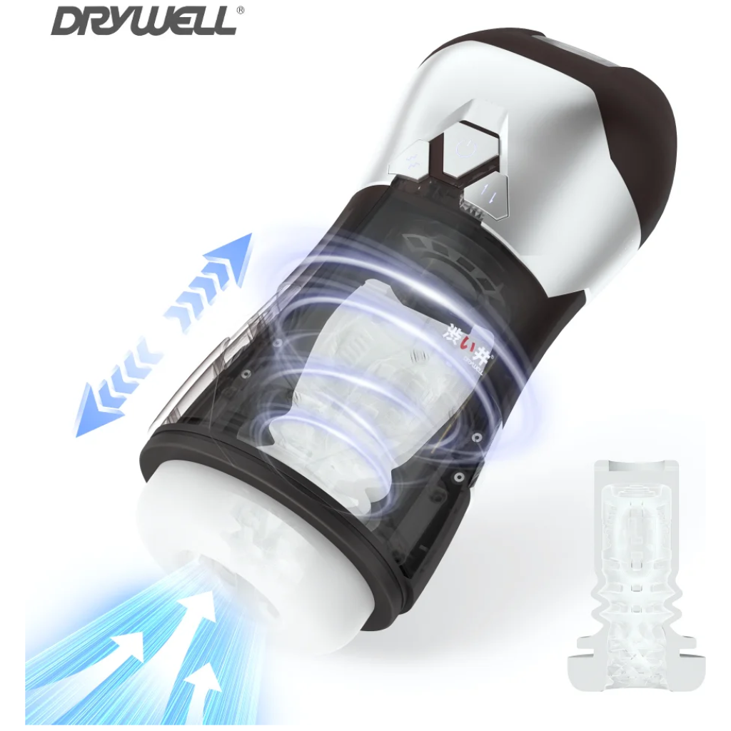 dry well penis pump masturbator stroker with 3 thrusting & 9 vibration , pocket pussy
