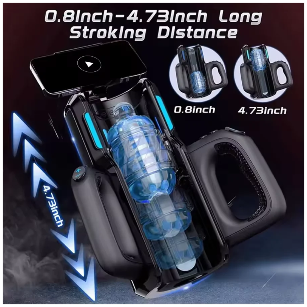 leten dual handles sex machine powerful electric thrusting masturbator 2 soft sleeve voice penis trainer sex toy