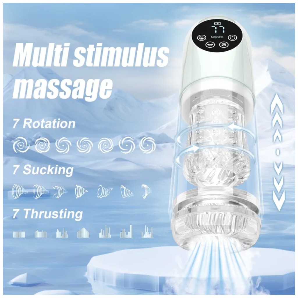 masturbator waterproof 7 vibrating & suction modes for penis stimulation pocket pussy man stroker penis pump