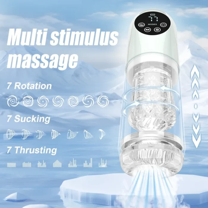 masturbator waterproof 7 vibrating & suction modes for penis stimulation pocket pussy man stroker penis pump