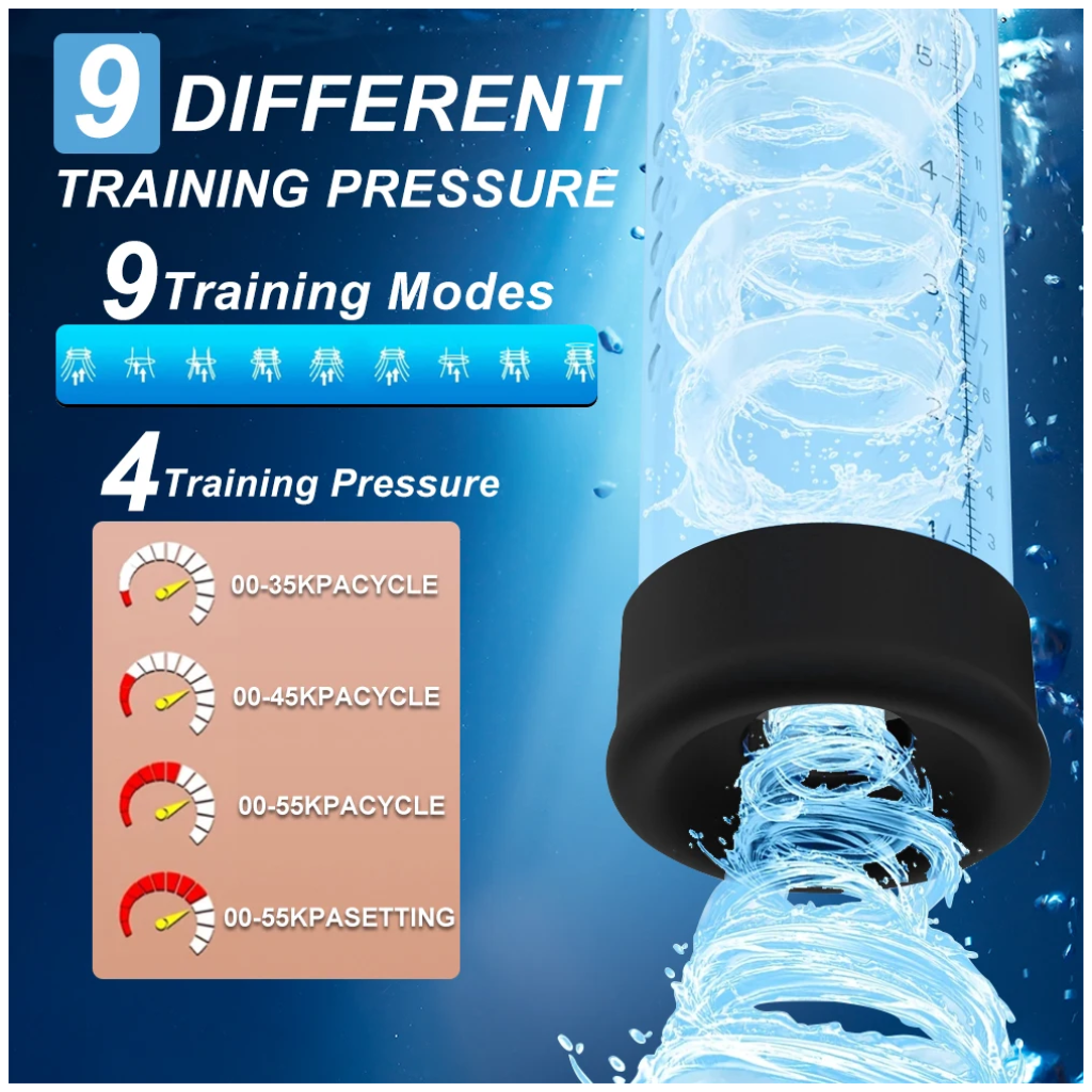 automatic masturbator , air water extender with 9 training pressure and 4 suction modes, adult erection