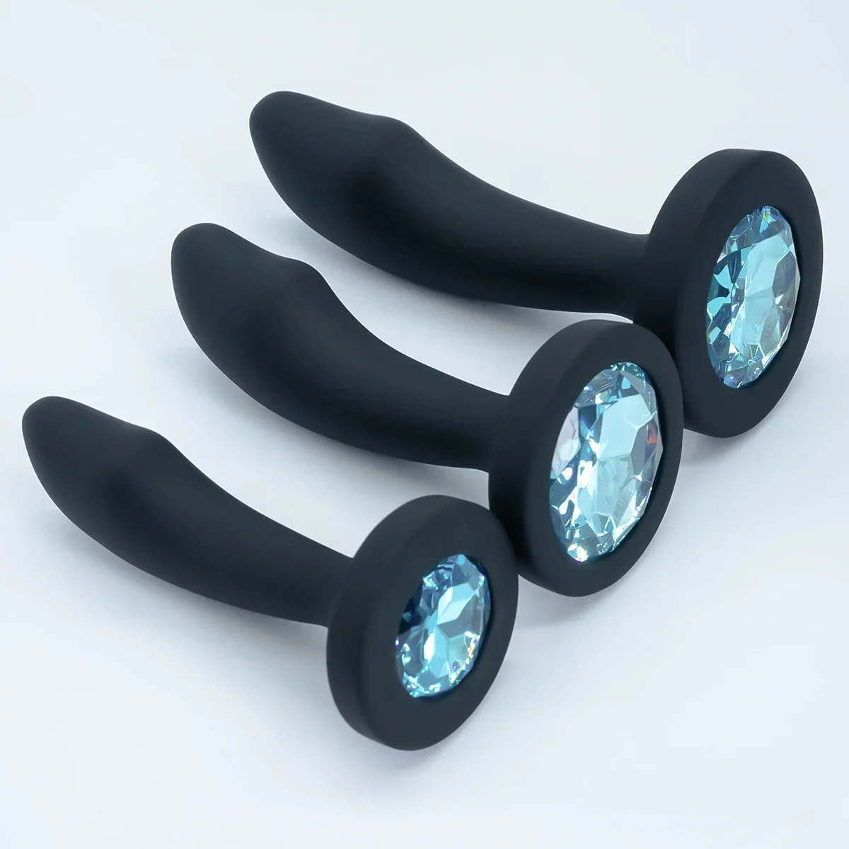 silicone anal plug (gem base) anal masturbation stimulator & massage dilator, g spot massage adult sex toy