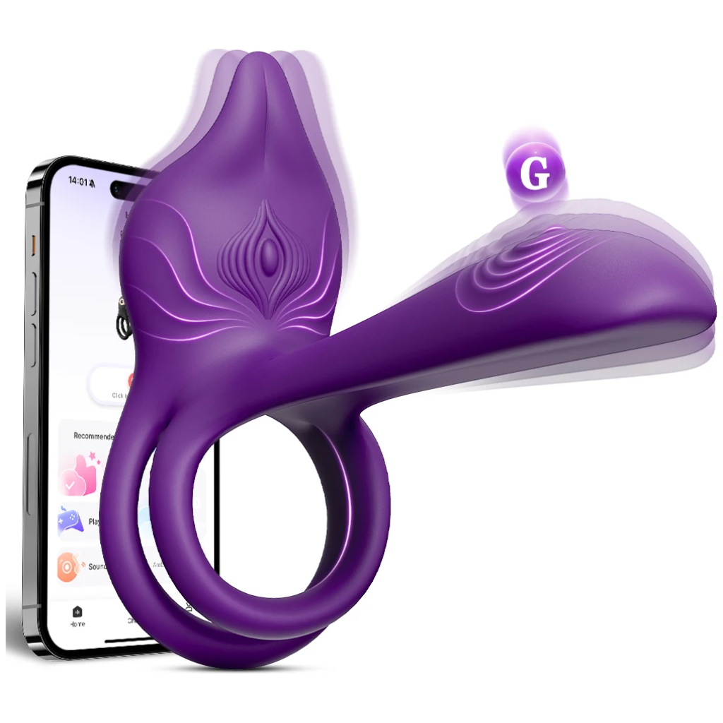 vibrating cock ring couples dual penis ring vibrator with fox shaped clitoral stimulator 10 vibration g spot vibrator
