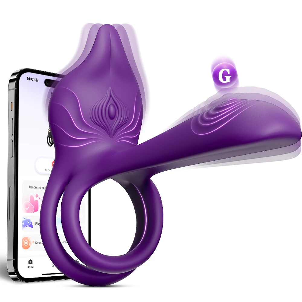 vibrating cock ring couples dual penis ring vibrator with fox shaped clitoral stimulator 10 vibration g spot vibrator