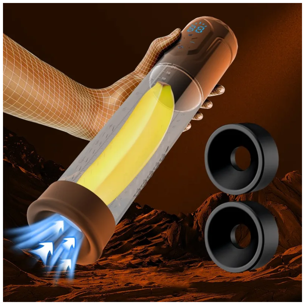 electric penis pump for enlargement exercise trainer vibration vacuum pump 5 suction levels 2 silicone sleeves