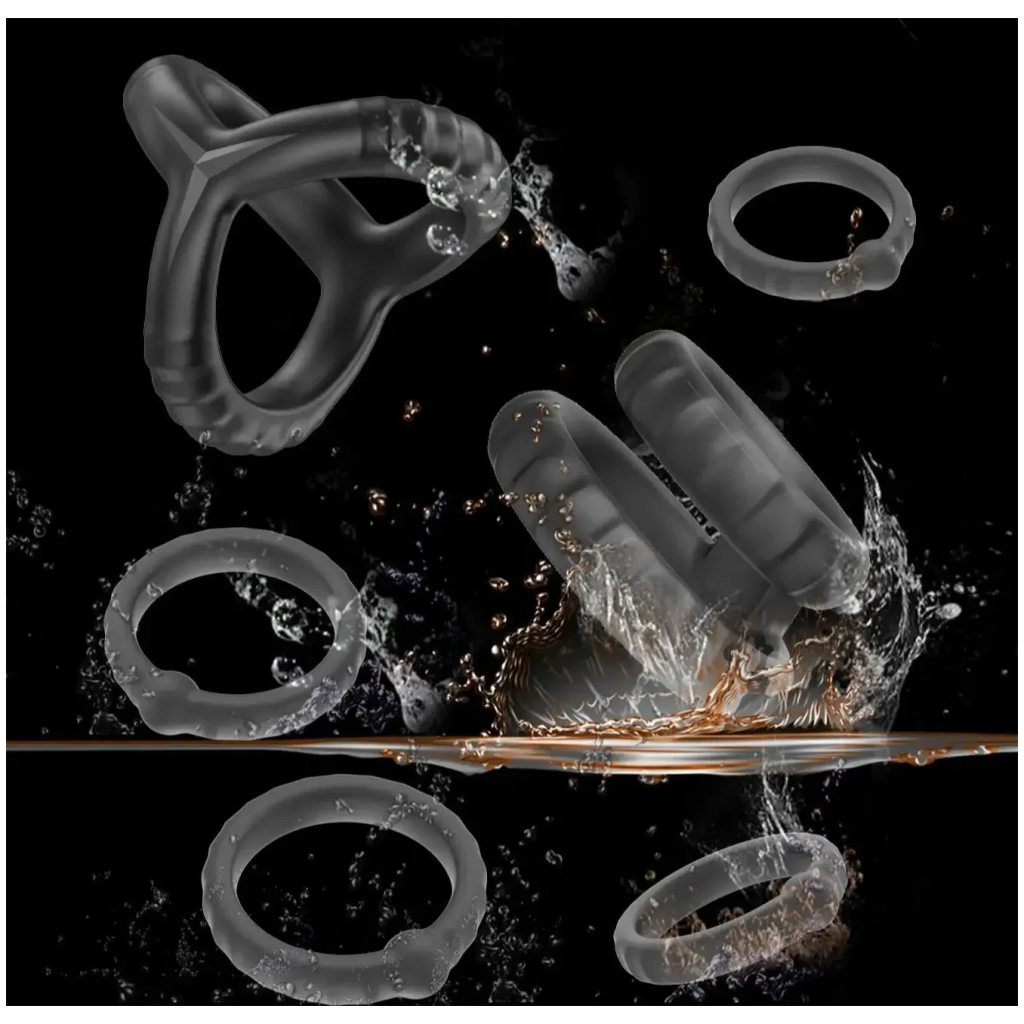 reusable silicone penis ring (newest design) delayed ejaculation & penis enlargement, men’s dick enlarger sex toy