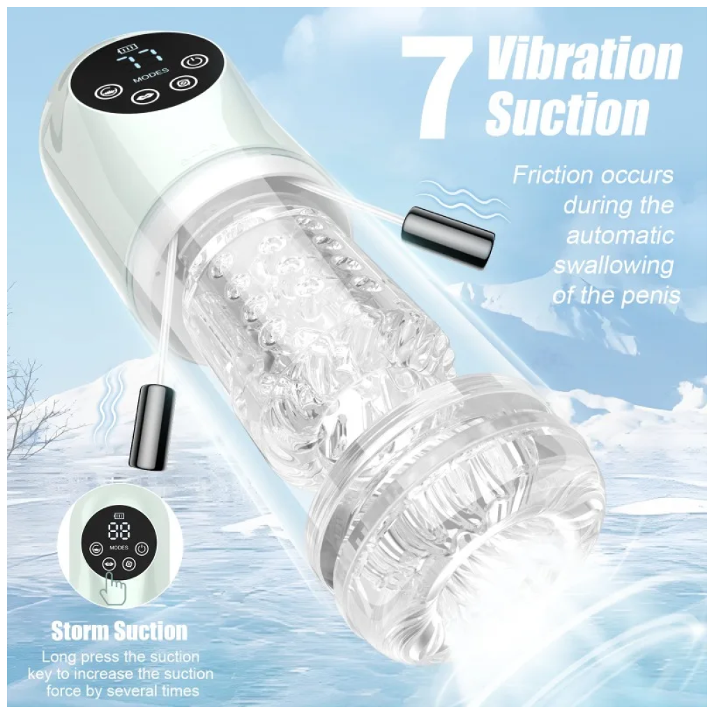 masturbator waterproof 7 vibrating & suction modes for penis stimulation pocket pussy man stroker penis pump