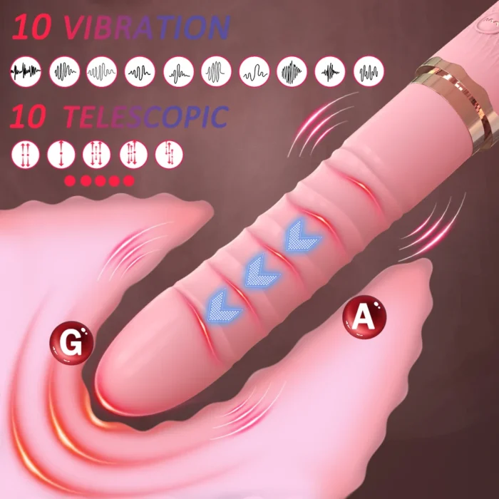 thrusting dildo vibrator fe g spot clitoral stimulator adult product with 10 thrusting 10 vibration modes sex toy