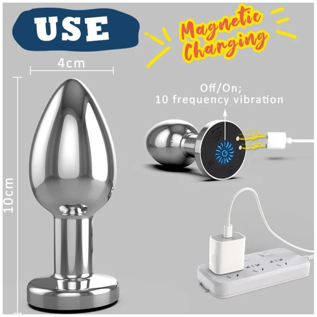 vibrating anal plug vibrator remote control 10 powerful vibrations prostate massager with flashing light base sex toy for couple