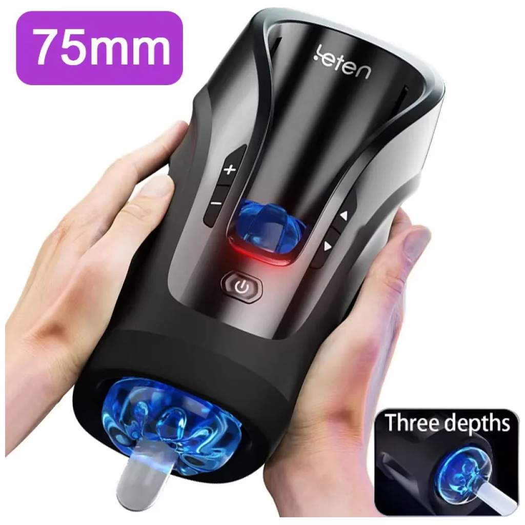 new leten automatic telescopic masturbator powerful high speed 75mm deep throat blowjob thrusting pro masturbation sex toy