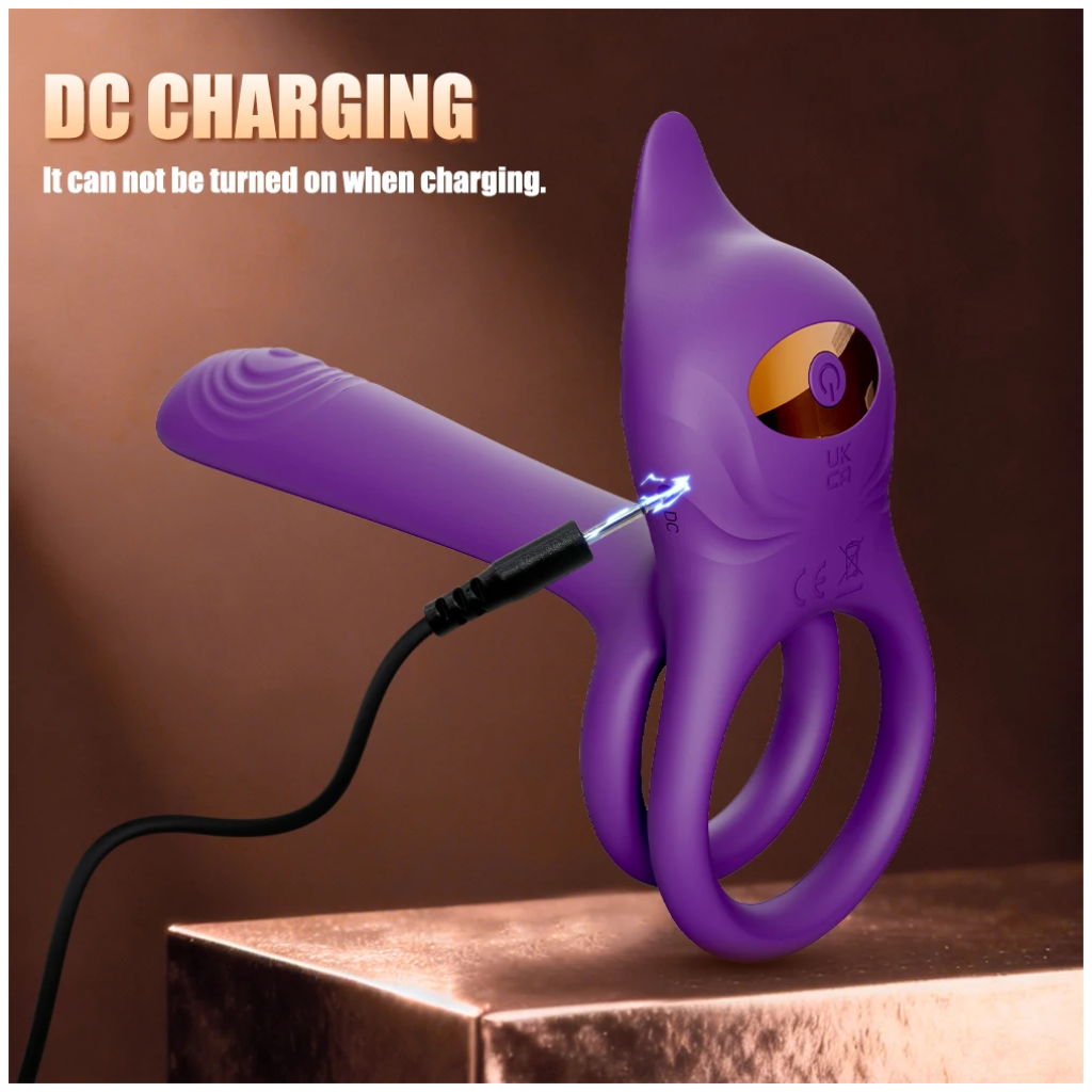 vibrating cock ring couples dual penis ring vibrator with fox shaped clitoral stimulator 10 vibration g spot vibrator