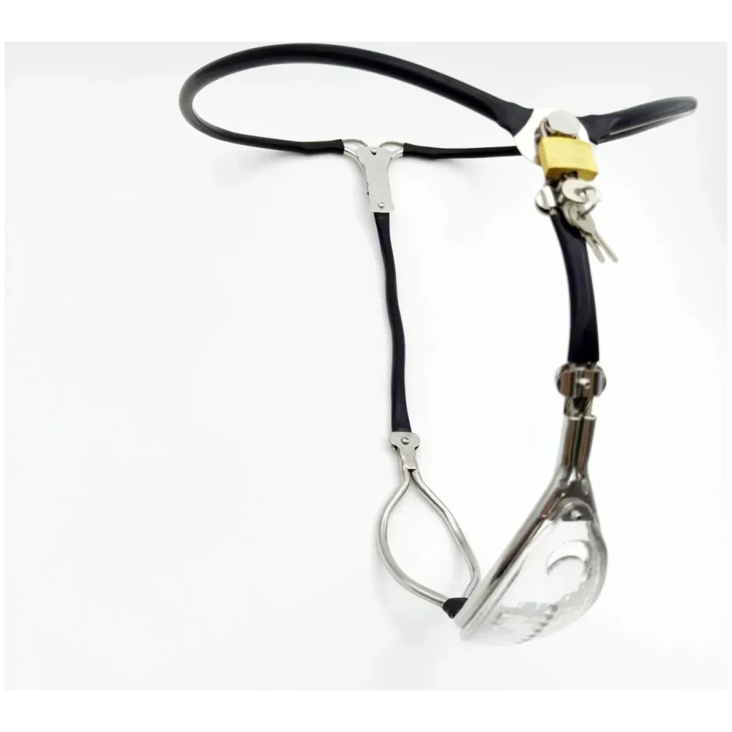 transparent fe chastity belt, lightweight panties, black emperor chastity belt, chastity lock, fetish adult