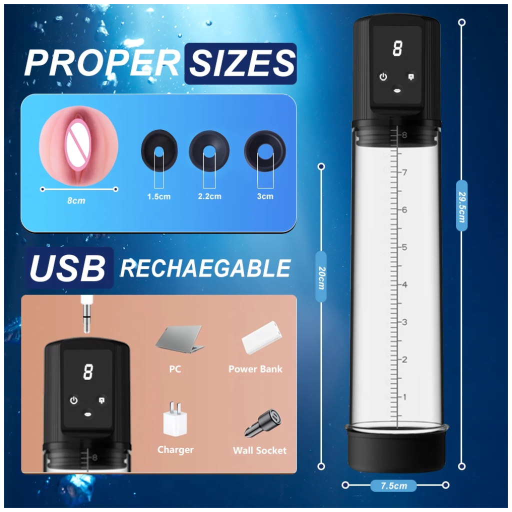automatic masturbator , air water extender with 9 training pressure and 4 suction modes, adult erection