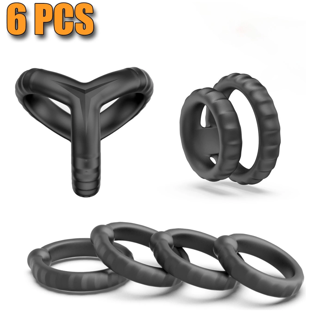 reusable silicone penis ring (newest design) delayed ejaculation & penis enlargement, men’s dick enlarger sex toy