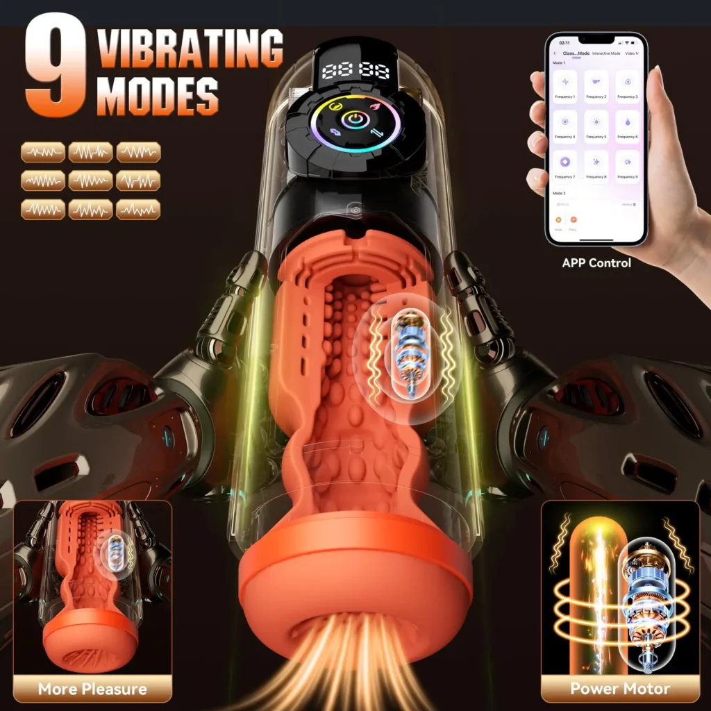 kushor heating automatic masturbator app control vibrating sucking thrusting masturbation cup penis pump sex toy