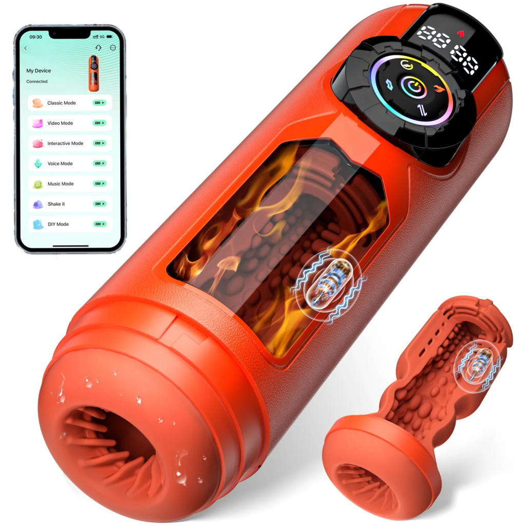 kushor heating automatic masturbator app control vibrating sucking thrusting masturbation cup penis pump sex toy