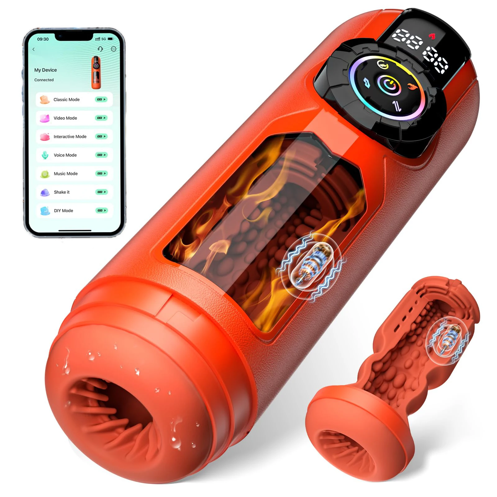 kushor heating automatic masturbator app control vibrating sucking thrusting masturbation cup penis pump sex toy