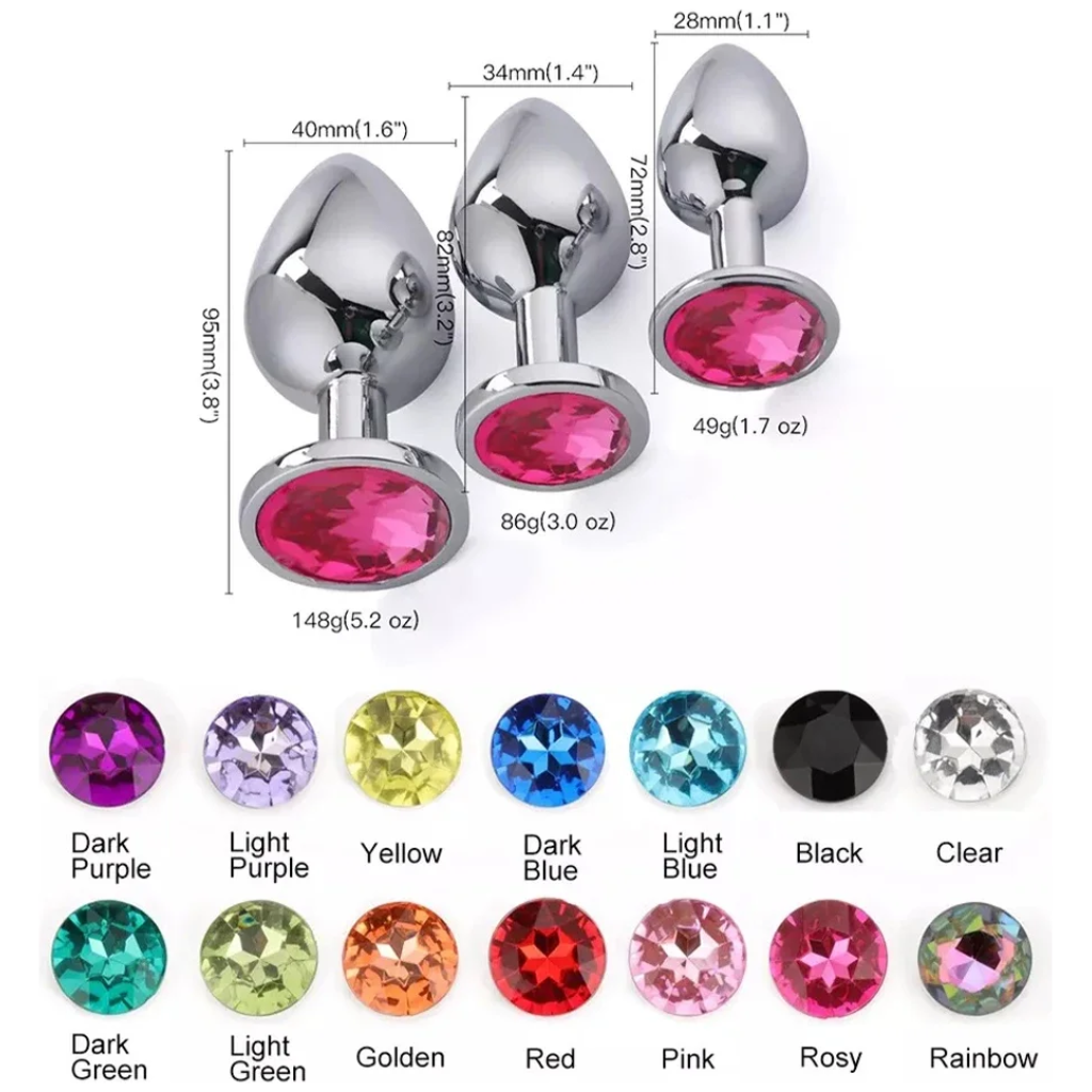 anus plug anal bead adults metal butt plug stainless steel anal plug with jewelry colorful crystal adult game