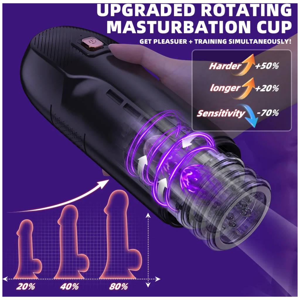 automatic masturbator telescopic rotation adult masturbator cup penis pump vibrating thrusting rotating blowjob
