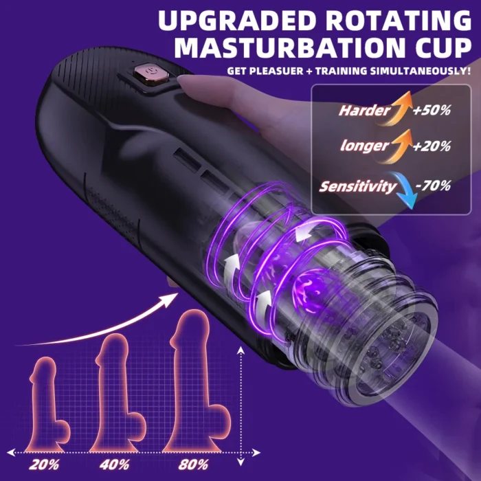 automatic masturbator telescopic rotation adult masturbator cup penis pump vibrating thrusting rotating blowjob