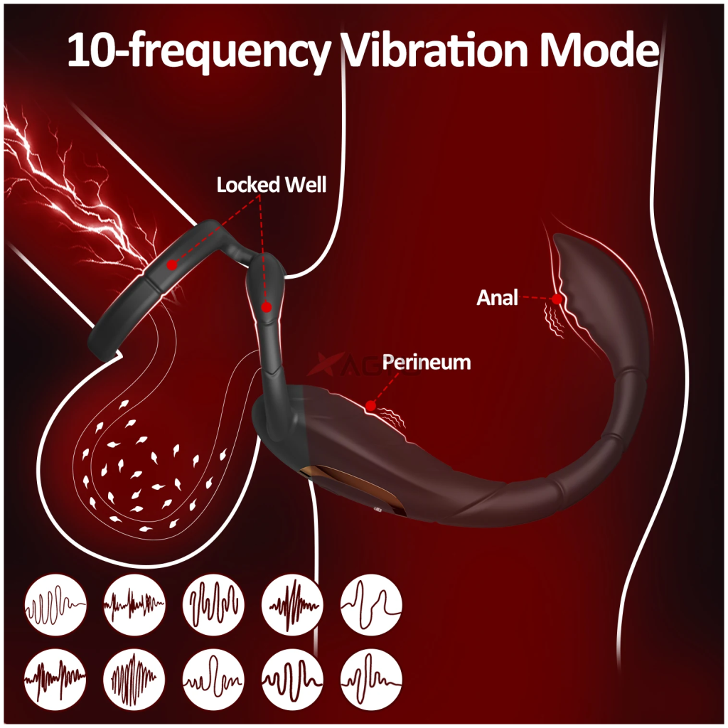cock ring prostate vibrator double ring anal plug vibrating delay ejaculation masturbator 18+