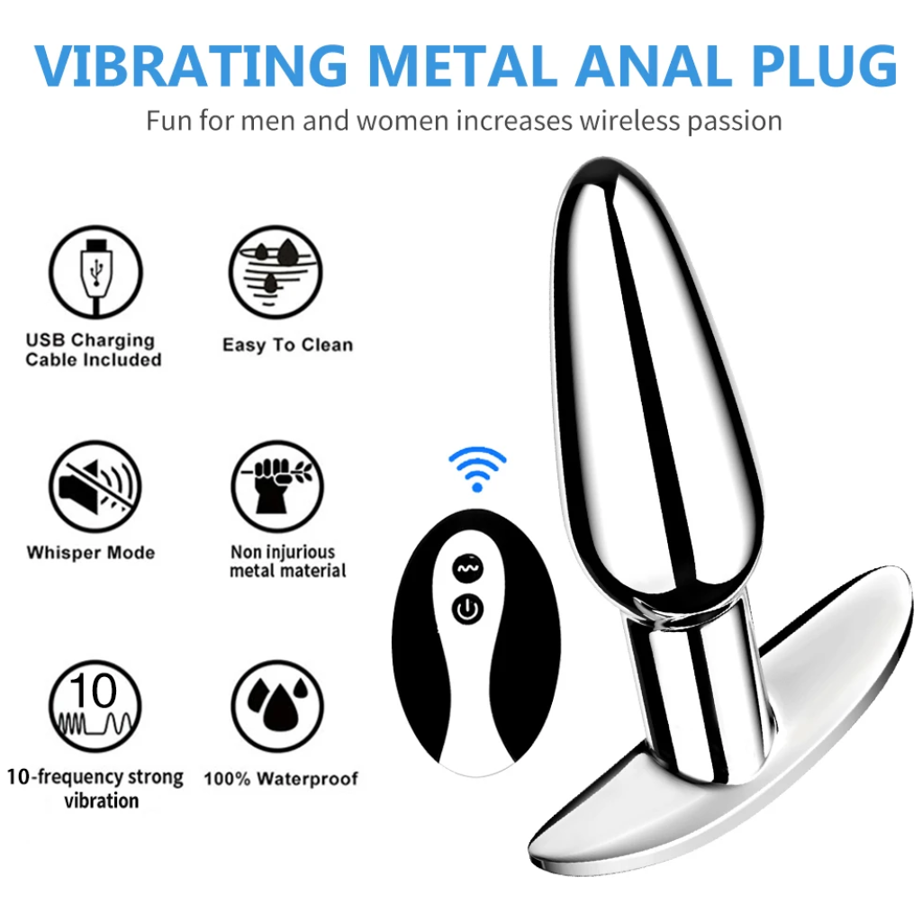 anal plug with push 10 vibration modes anal toy prostate massager with remote control vibrator anal toys for 18