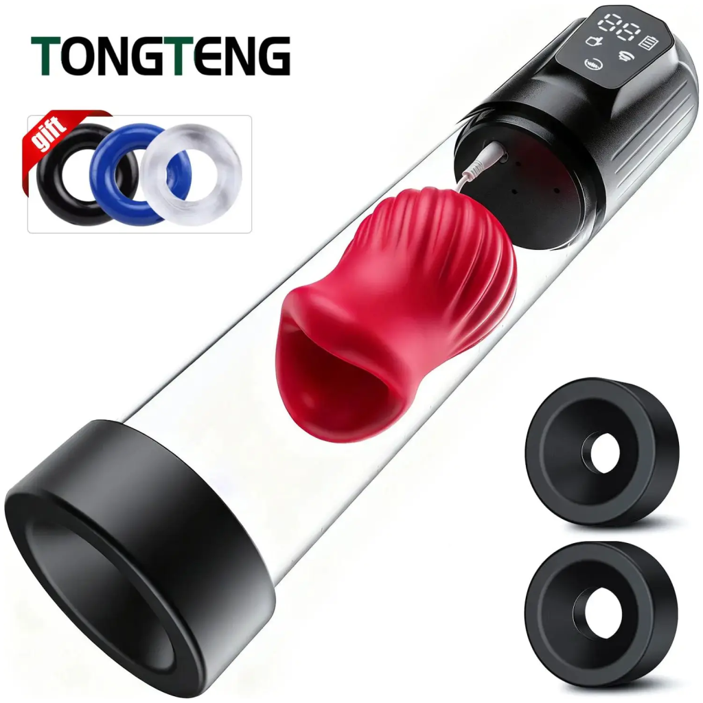 electric penis pump with 5 suction 6 training modes automatic masturbator lcd pumps enlargers ault