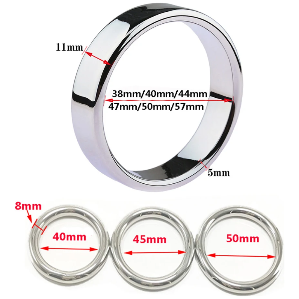 6 sizes stainless steel penis ring ball scrotum stretcher ejaculation delay metal cock rings bdsm cockring