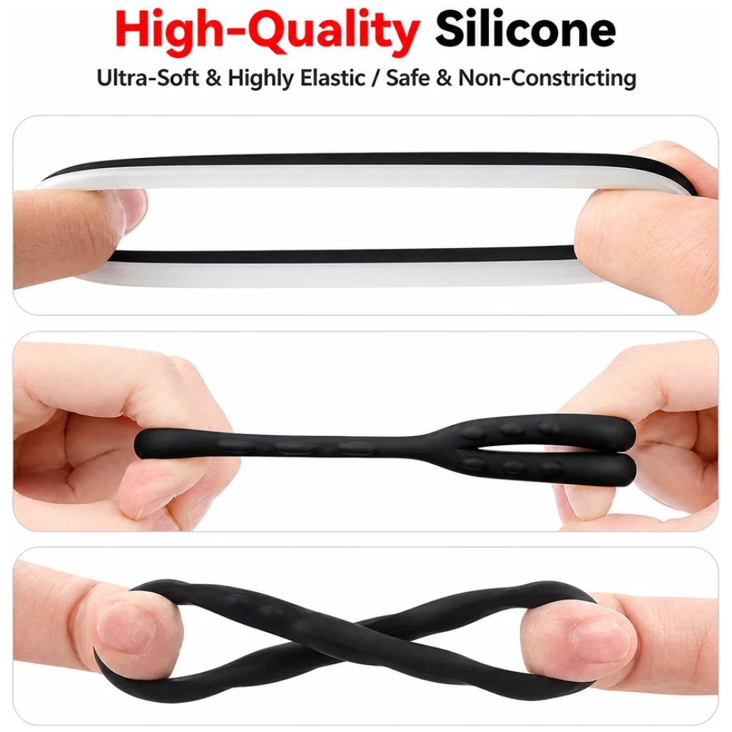 waterproof silicone cock ring set reusable elastic penis ring adult cock rings couples multiple styles & sizes