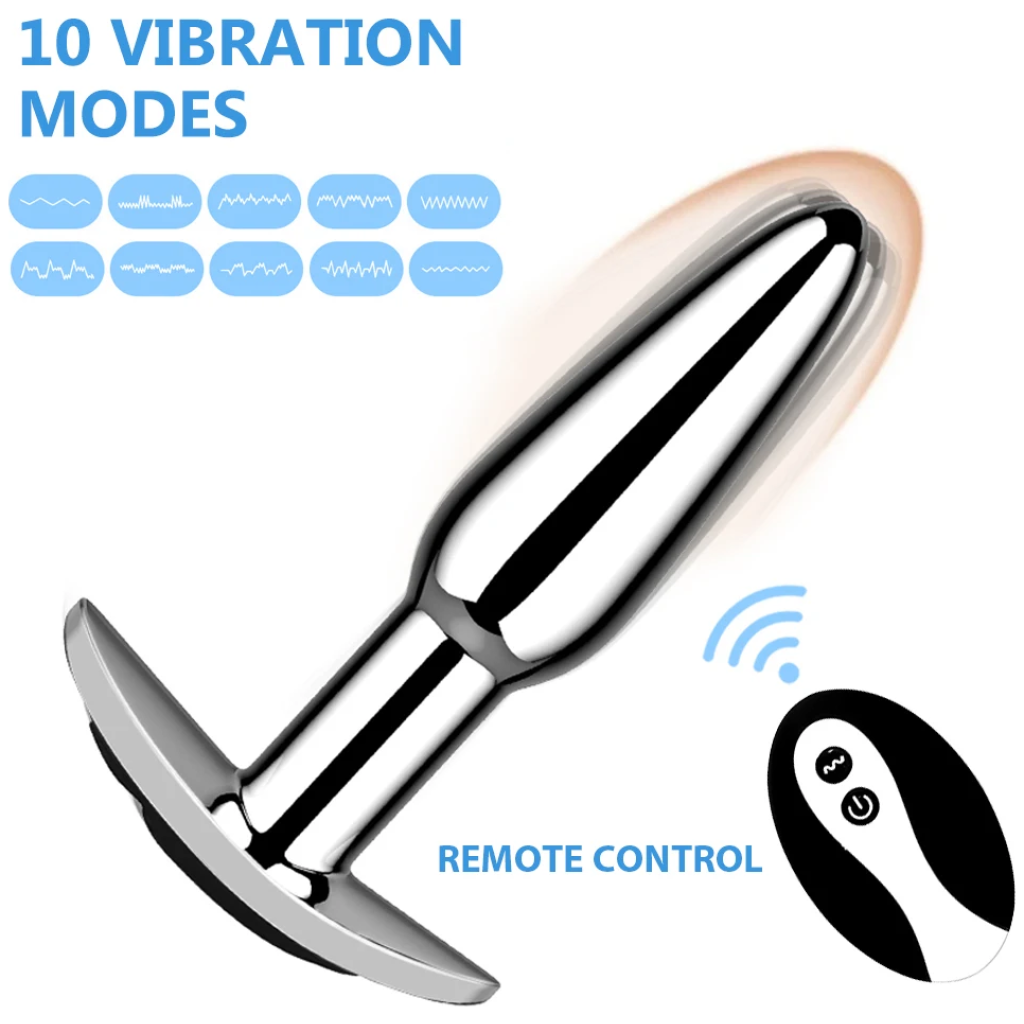 anal plug with push 10 vibration modes anal toy prostate massager with remote control vibrator anal toys for 18