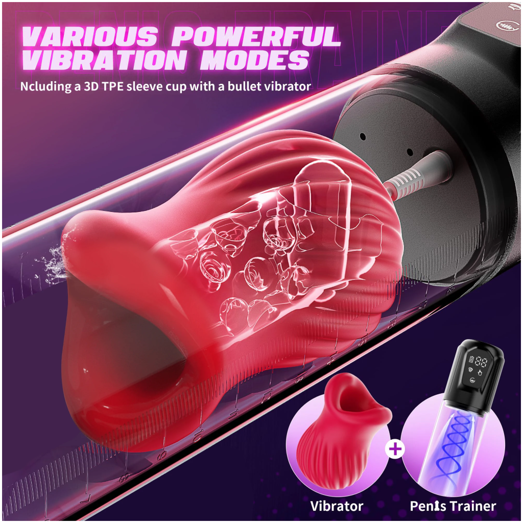 electric penis pump with 5 suction 6 training modes automatic masturbator lcd pumps enlargers ault
